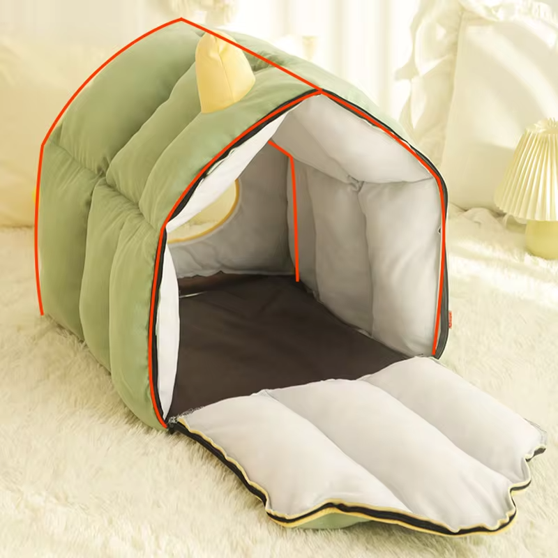 HOOPET Deep Sleep Soft Winter Cat Bed House Small Dog Mat Basket Pets Tent Cozy Cave Nest Detachable Cushion Kennel Pet Supplies