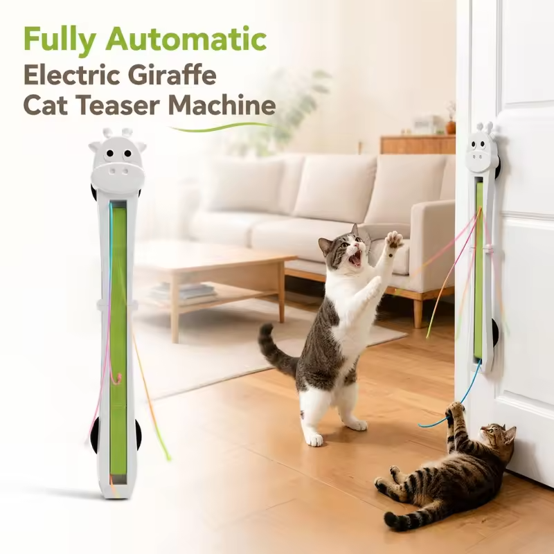 Fully Automatic Giraffe Cat Teaser Machine Automatically Tightens Throws Ropes Electric Cat Teaser Rechargeable Self-adhesive