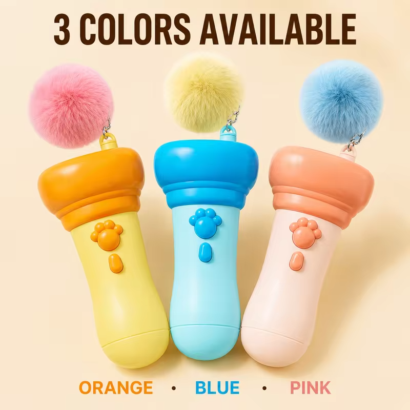 Automatic Cat Teaser Launcher, Electric Retractable Rope Plush Ball Toy, Interactive Cat Wand for Indoor Cats Kittens